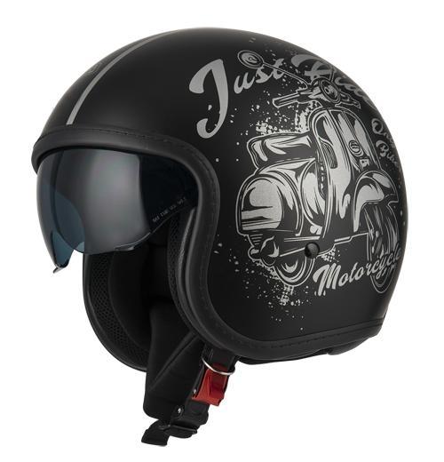 Casco Jet NZI Rolling 4 Sun Bello Plata Mate