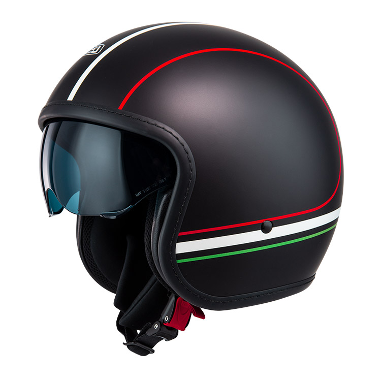 [050406AR38 XS] Casco Jet NZI Rolling 4 Sun Forza Italia Negro Mate (XS)