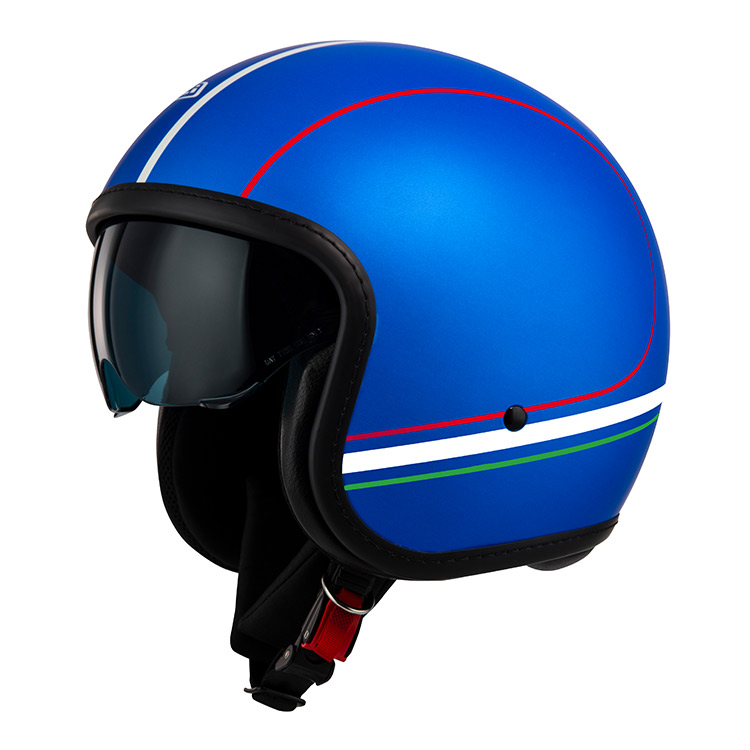 [050406AR37 XS] Casco Jet NZI Rolling 4 Sun Forza Italia Azul Mate (XS)