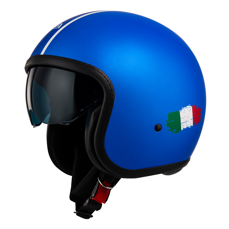 Casco Jet NZI Rolling 4 Sun Flusso Azul Mate