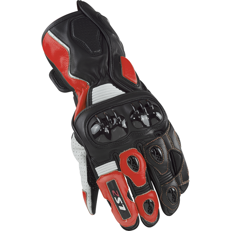 LS2 SWIFT RACING GLOVES BLACK WHITE RED