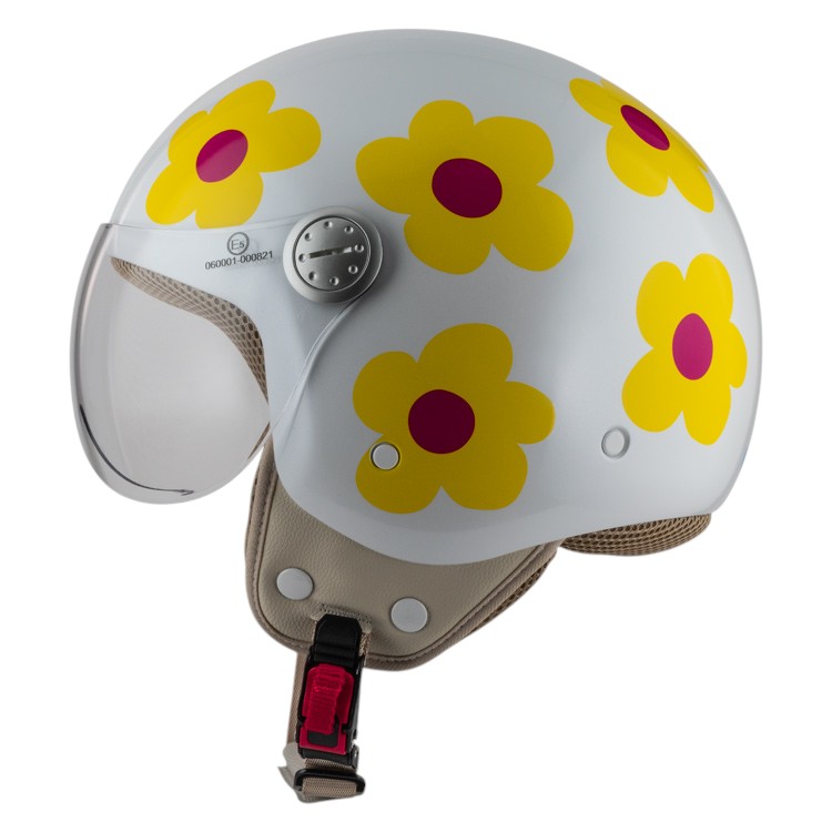 Casco Edición Especial NZI Pasarela Margaritas Naranja Y Rosa