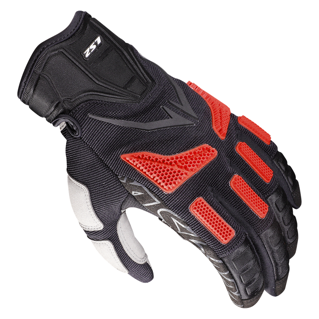 Guantes Moto LS2 Ravin Hombre Negro Rojo
