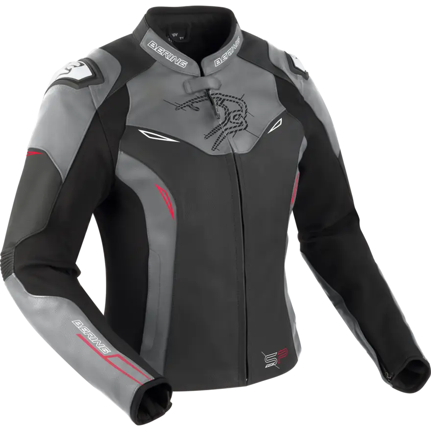 [BCB591T6] Chaqueta Bering Snap Mujer Negro/Gris (T6)
