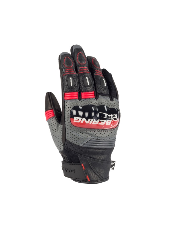 [BGE701T6] Guantes Bering Axel Mujer Negro/Gris/Rojo (T6)