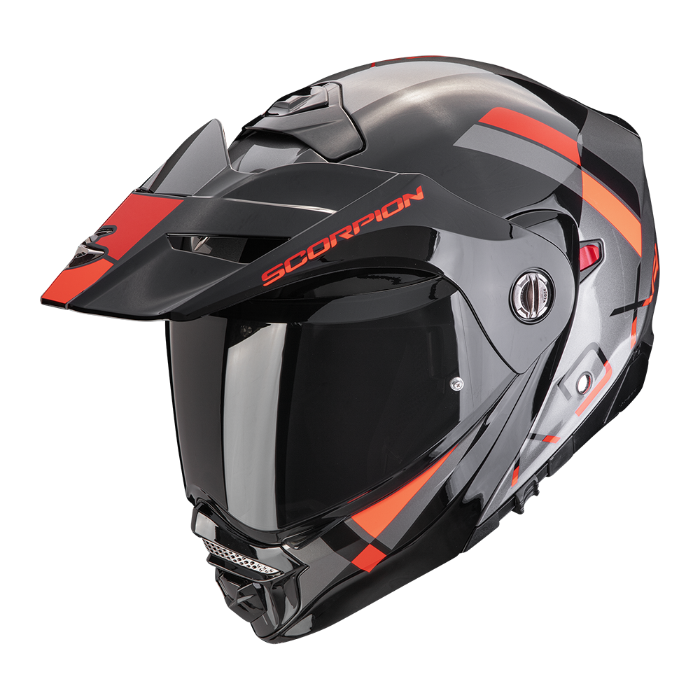 Casco Scorpion Adventure Adx-2 Galane Plata-Negro-Rojo