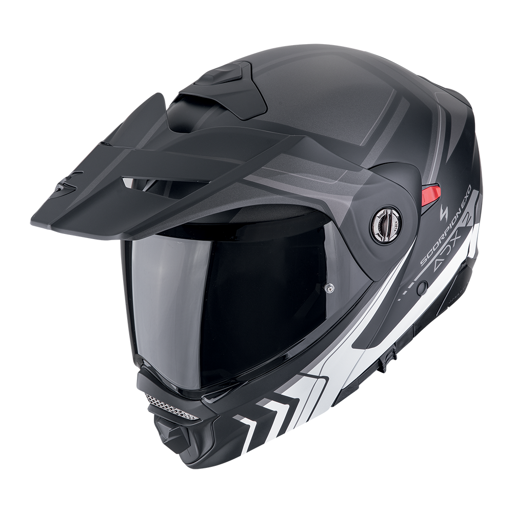Casco Scorpion Adventure Adx-2 Lewis Negro Mate-Plata
