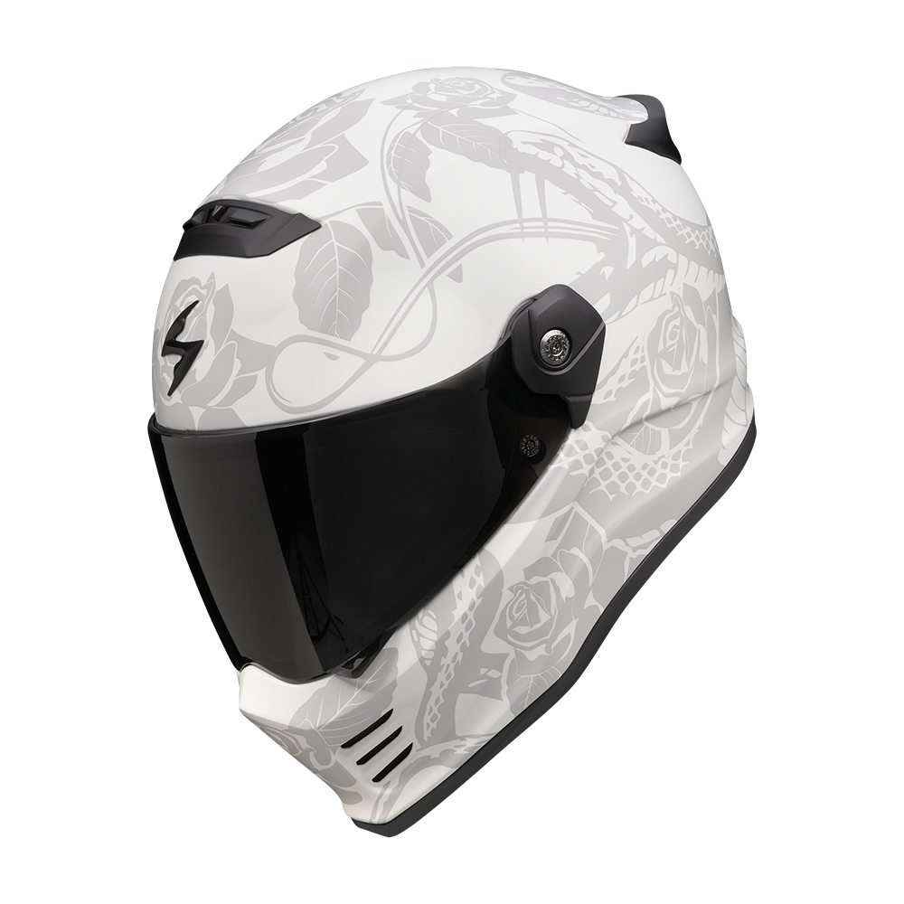 Casco Scorpion Integral Covert Fx Dragon Gris Mate-Plata
