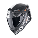 Casco Scorpion Integral Covert Fx Skullz Negro Mate-Gris-Oro