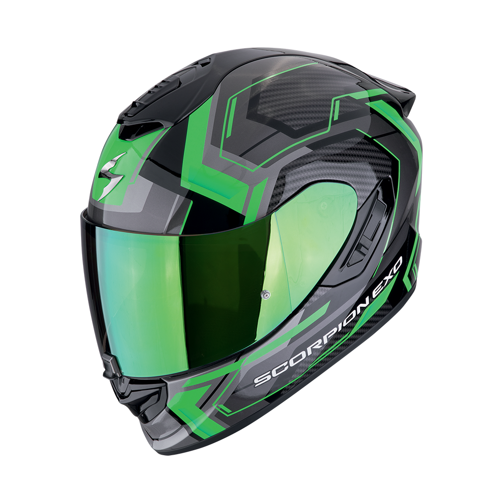 Casco Scorpion Integral Exo-1400 Evo Ii Air Linart Negro-Verde