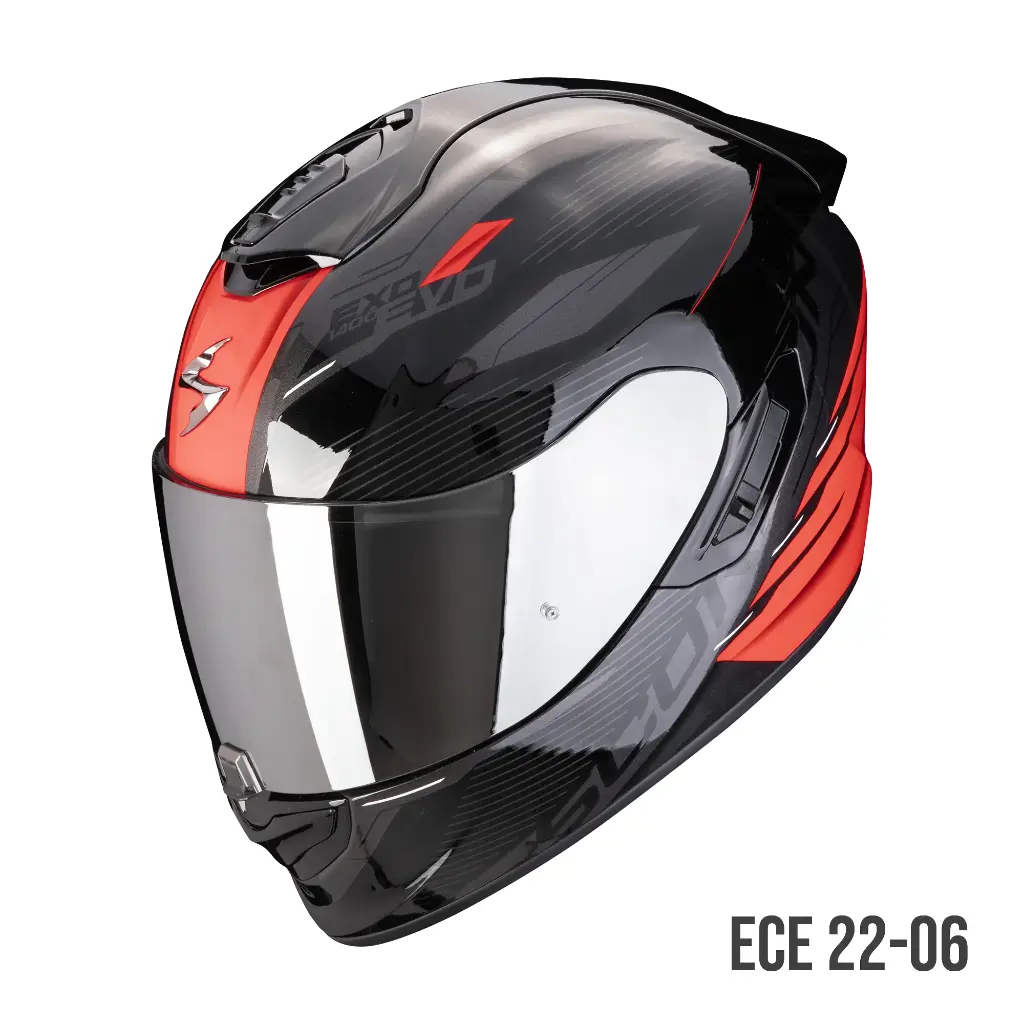 Casco Scorpion Integral Exo-1400 Evo Ii Air Luma Negro-ROJO