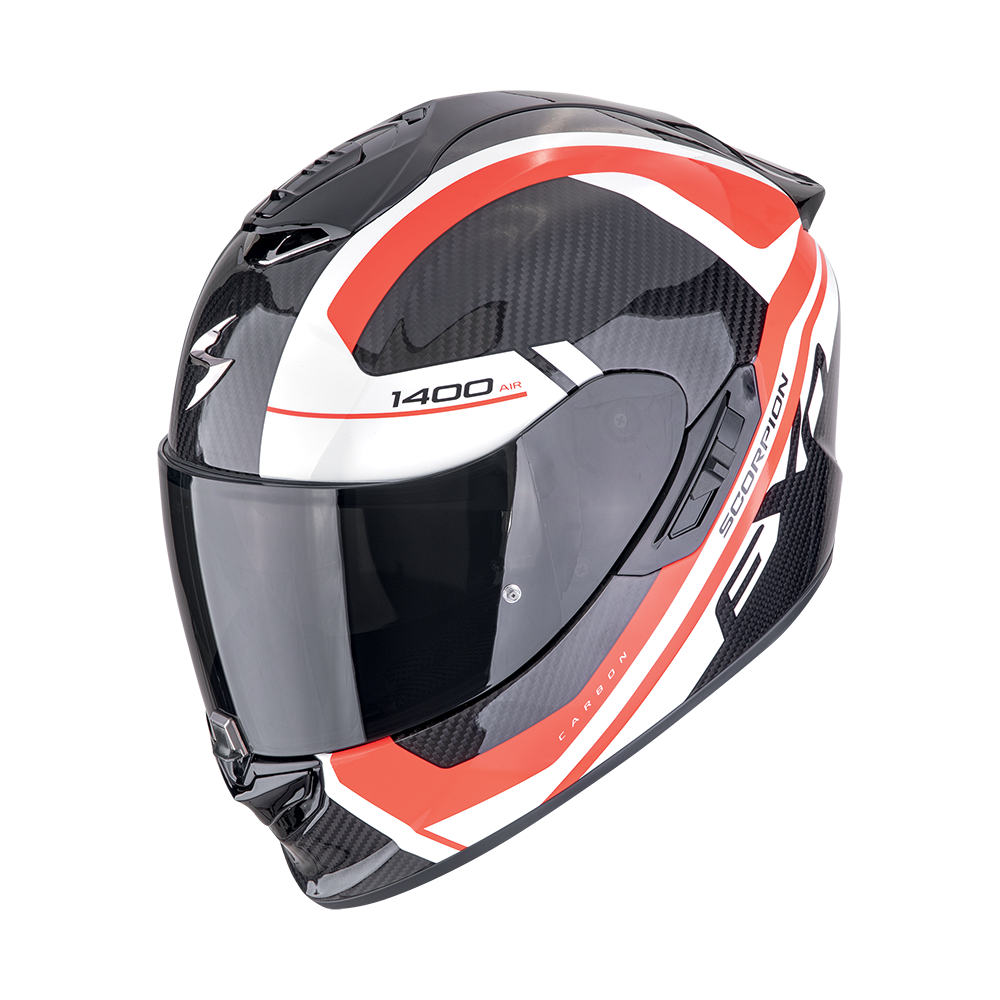 Casco Scorpion Integral Exo-1400 Evo Ii Carbon Air Enko Negro-Rojo-Blanco