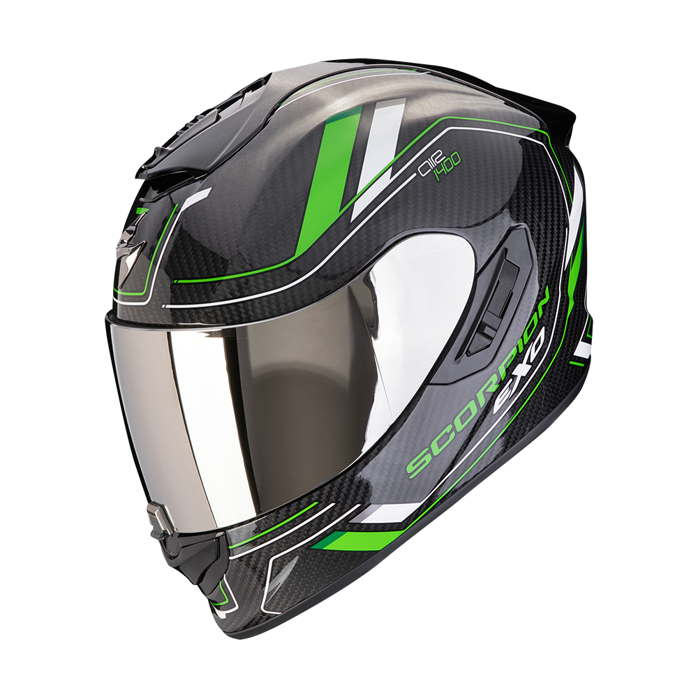 Casco Scorpion Integral Exo-1400 Evo Ii Carbon Air Mirage Negro-Verde