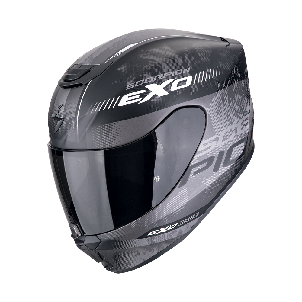 Casco Scorpion Integral Exo-391 Ava Negro Mate-Plata