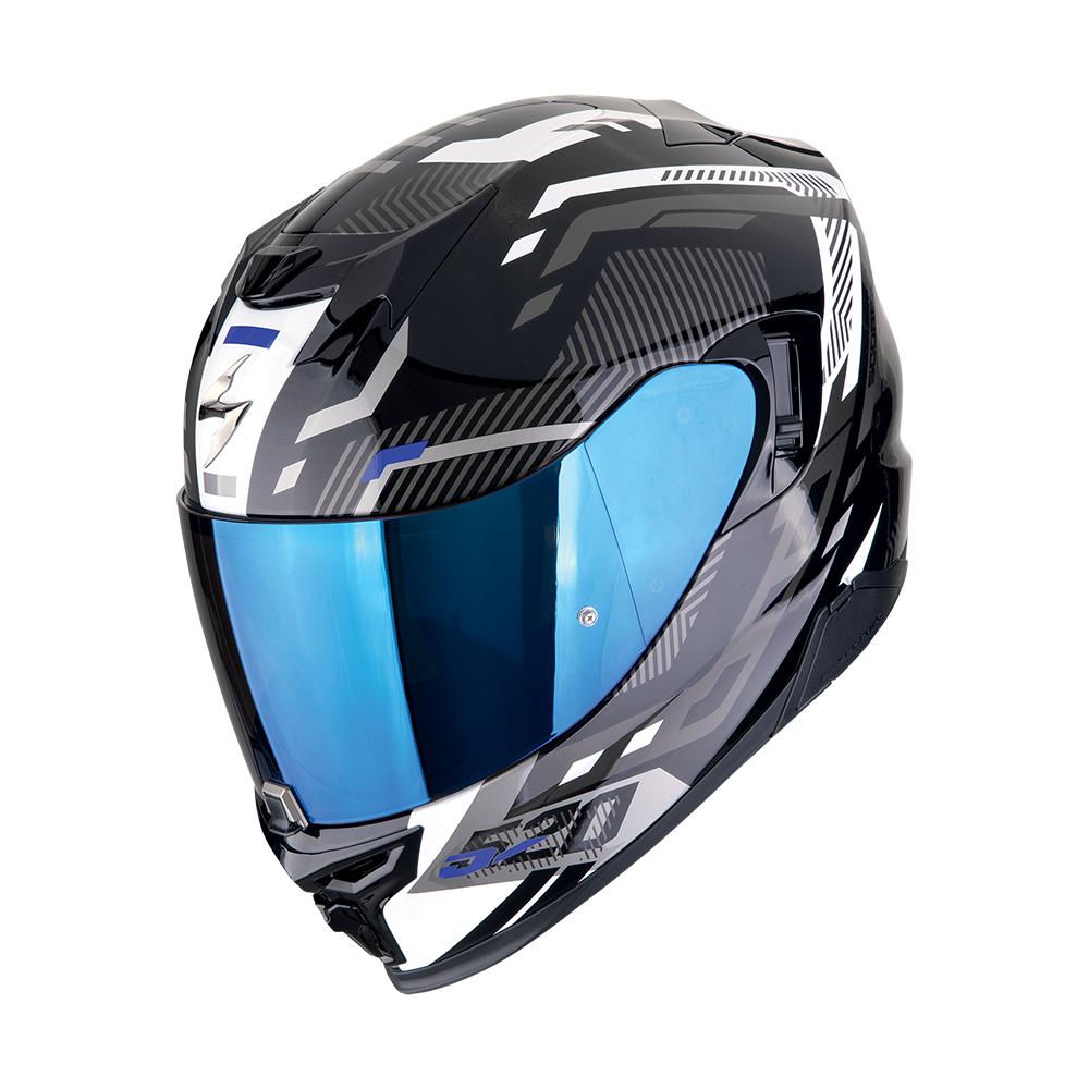 Casco Scorpion Integral Exo-520 Evo Air Ranka Negro-Blanco-Azul