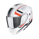 Casco Scorpion Modular Exo-930 Evo Ardens Blanco Mate-Negro-Rojo