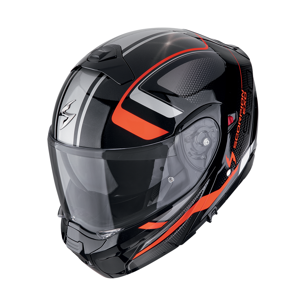 Casco Scorpion Modular Exo-930 Evo Ardens Negro Metalizado-Rojo