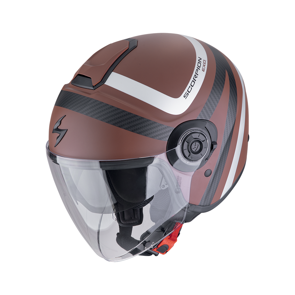 Casco Scorpion Jet Exo-City Ii Riva Marrón-Plata
