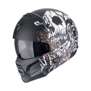 Casco Scorpion Modular Exo-Combat Ii Genesis Negro Mate-Blanco-Oro