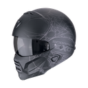Casco Scorpion Modular Exo-Combat Ii Spiderweb Negro Mate-Plata