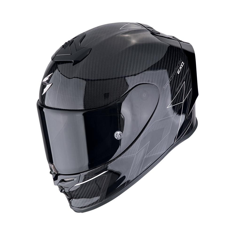 Casco Scorpion Integral Exo-R1 Evo Onyx Carbon Air Cynergy Negro-Blanco