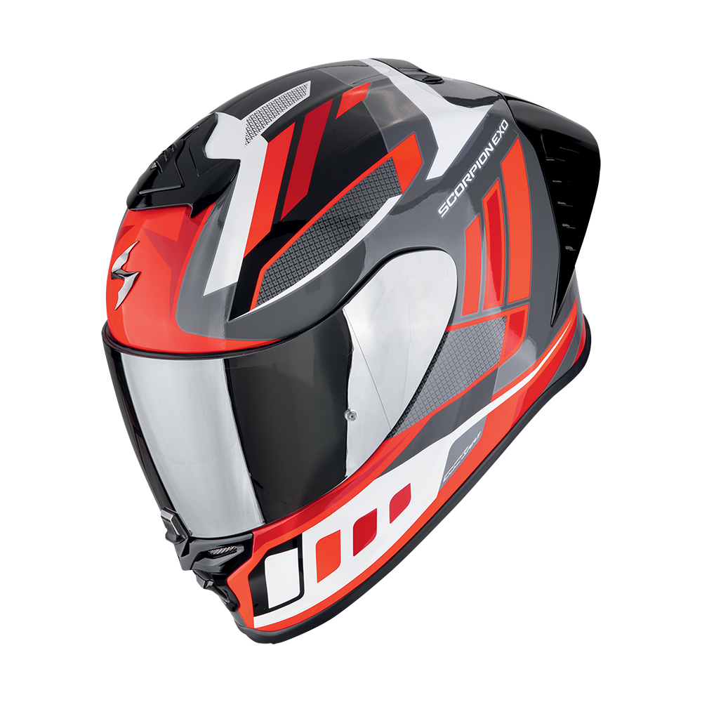 Casco Scorpion Integral Exo-R1 Evo Ii Air Vital Gris-Blanco-Rojo
