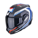 Casco Scorpion Modular Exo-Tech Evo Carbon Cosy Negro-Azul-Rojo