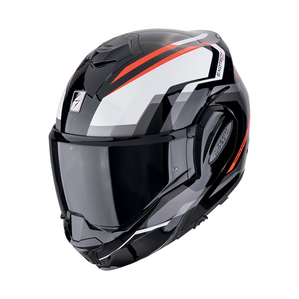 Casco Scorpion Modular Exo-Tech Evo Furio Negro-Rojo