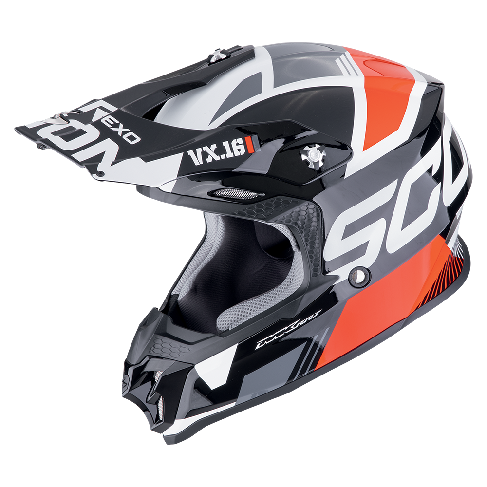 Casco Scorpion Off Road Vx-16 Evo Air Analog Negro-Rojo