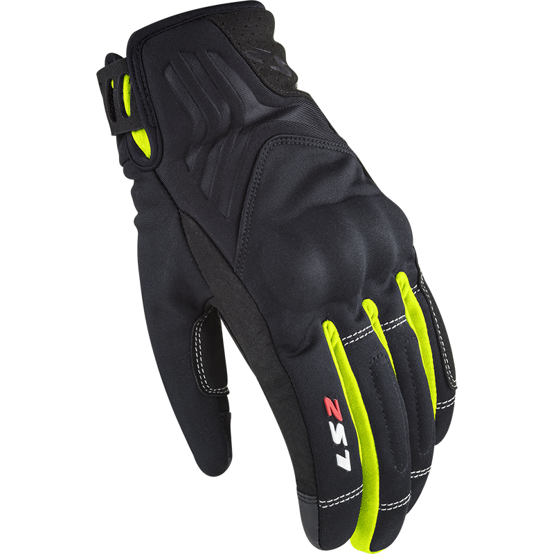[70021W0054XS] LS2 JET 2 LADY GLOVES BLACK H-V YELLOW (XS)