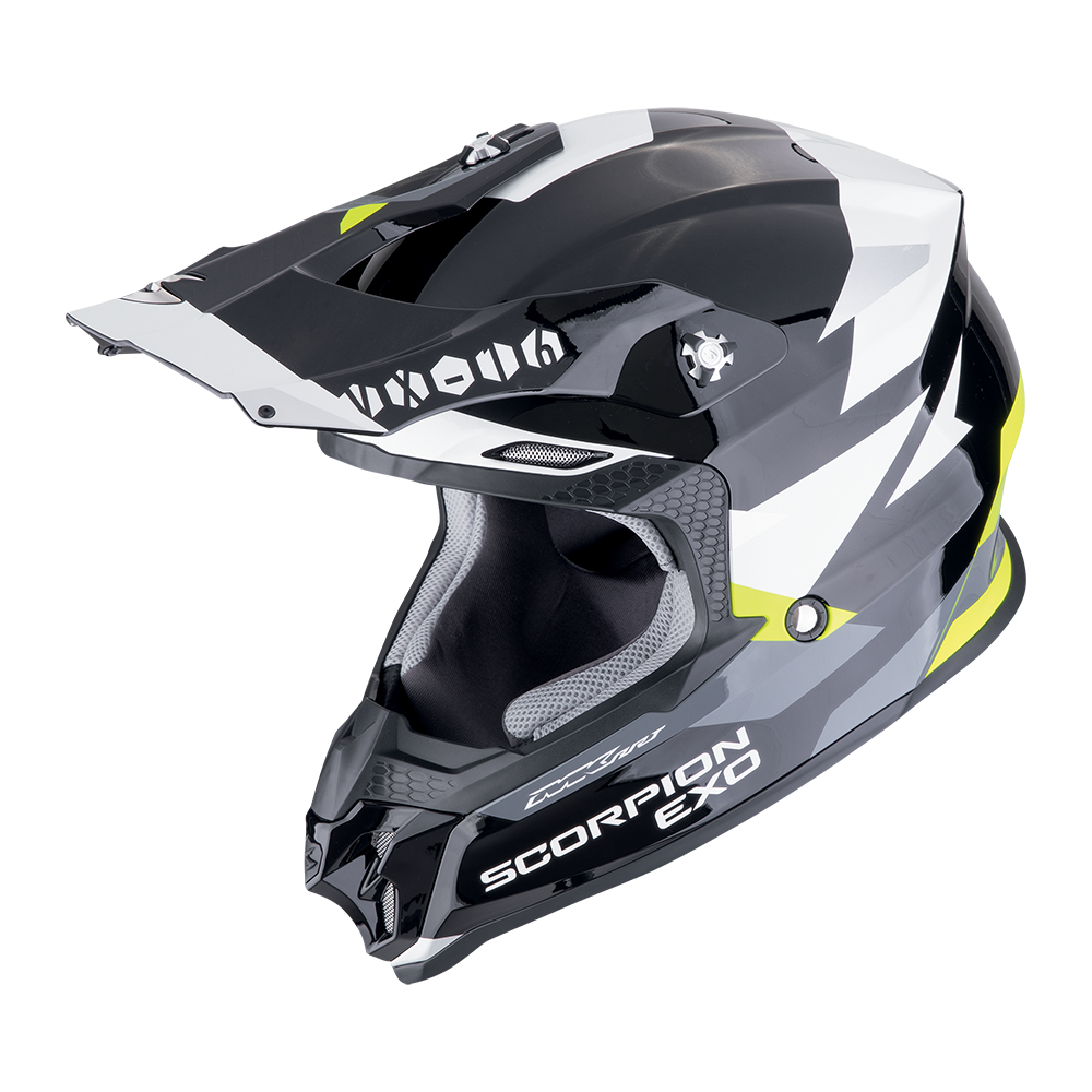 Casco Scorpion Off Road Vx-16 Evo Air Rod Negro-Amarillo Neón