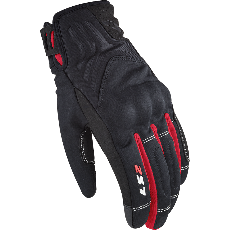 LS2 JET 2 LADY GLOVES BLACK RED