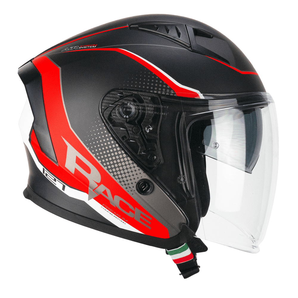 Casco jet CGM 127G DEEP RACE Rojo Grafito mate