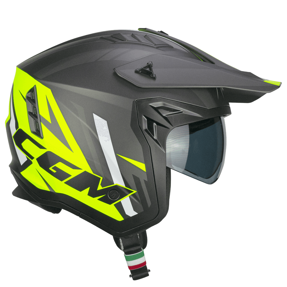 Casco jet CGM 155X RUSH SPRINT Grafito Amarillo fluo mate