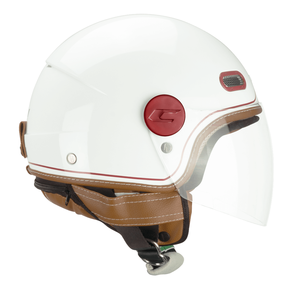 Casco jet CGM 191V PIX VINTAGE Blanco Burdeos largo