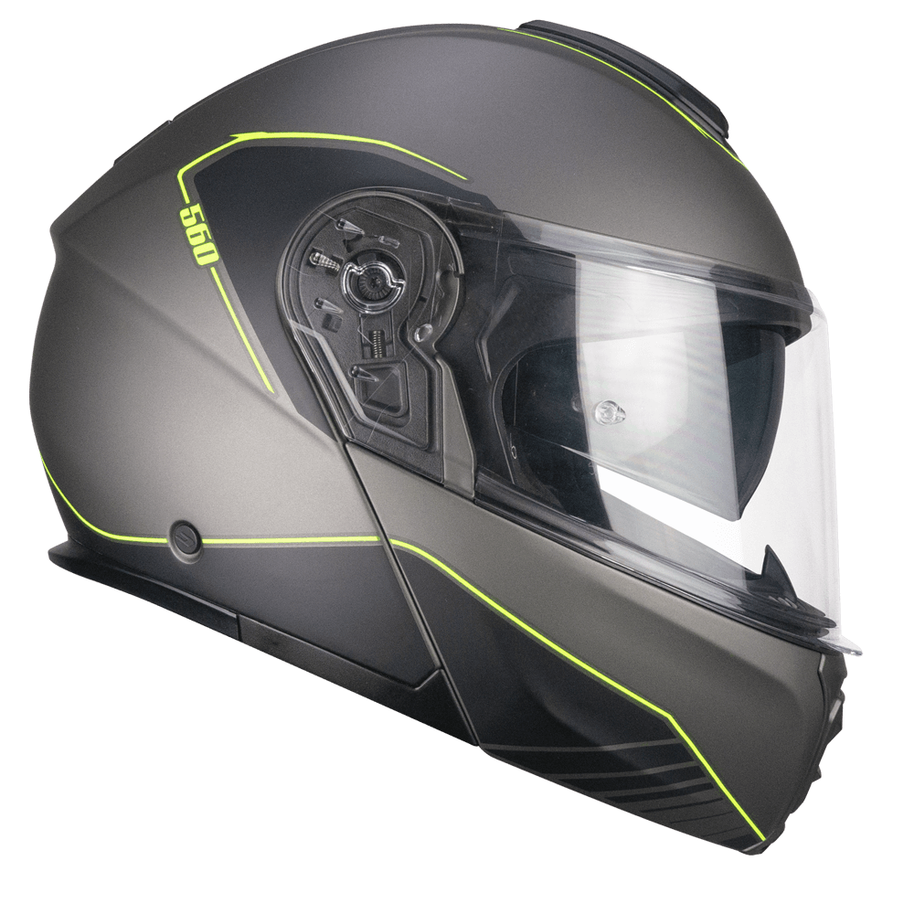 Casco modular CGM 560G MAD RIDE Grafito Amarillo fluo mate