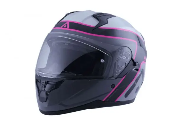 Casco integral ADN Stelvio warmup gris y rosa