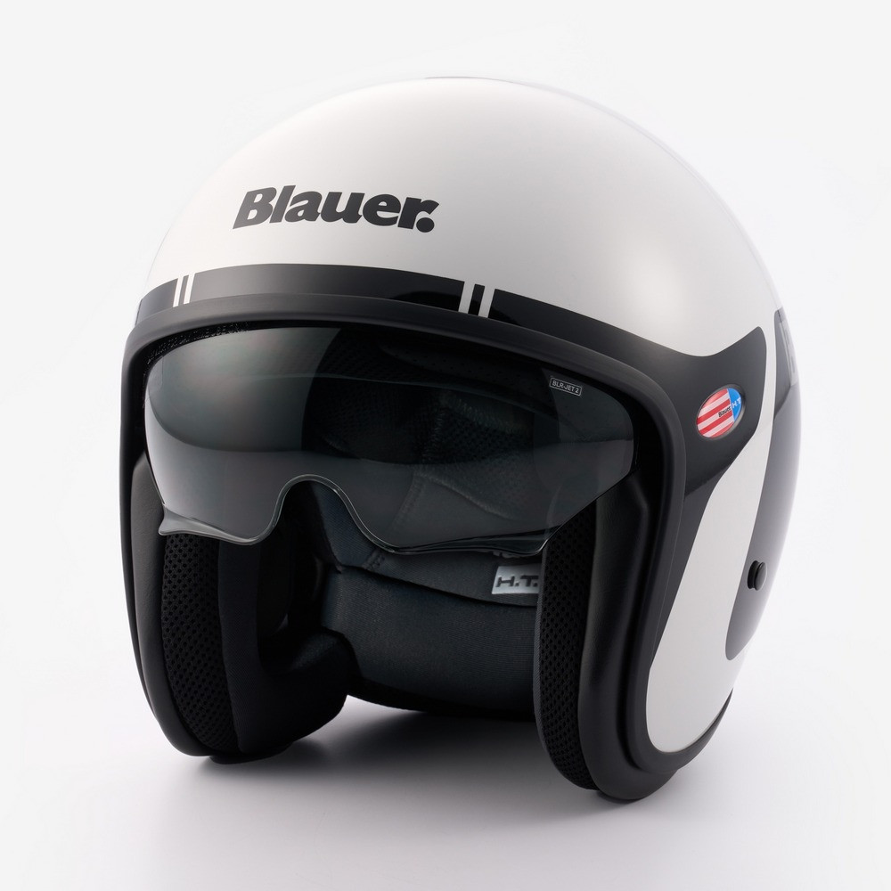 Casco Jet Blauer Pilot 06 Go Blanco Negro