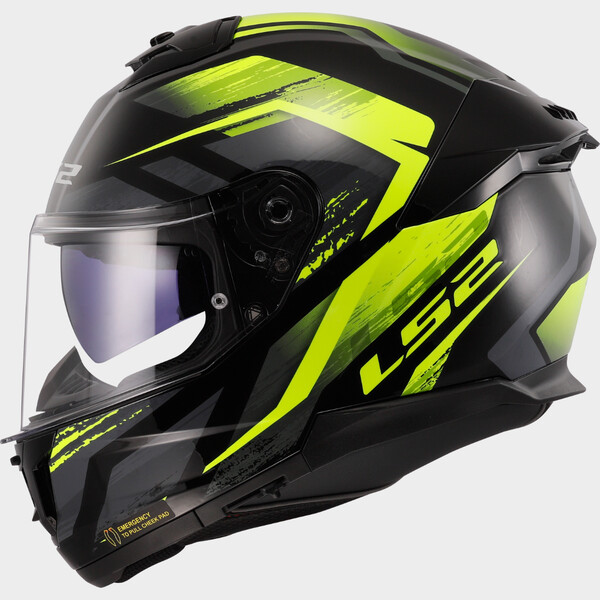 [168082154XXS] LS2 FF808 STREAM II FURY H-V YELLOW-06 XXS Negro