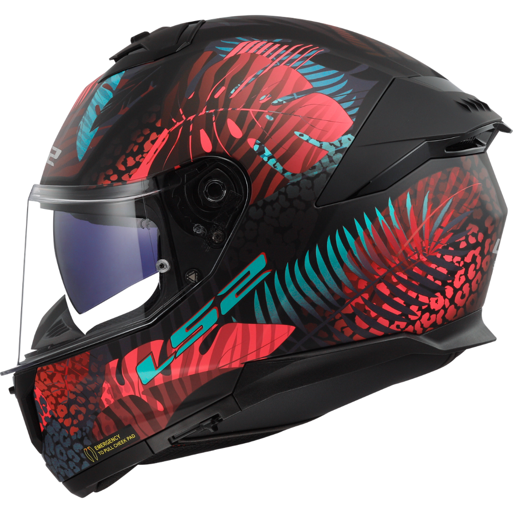 [168082245XXS] LS2 FF808 STREAM II JUNGLE M.BLACK BLUE-06 XXS Rosa