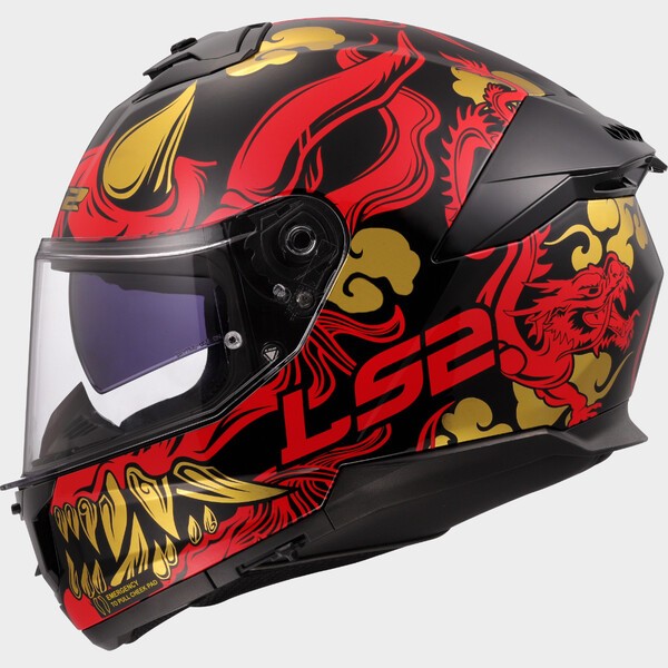 LS2 FF808 STREAM II DRAKO RED-06 XXS Negro