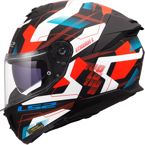 Casco Moto Integral LS2 FF808 Stream II Mika Blanco Azul Rojo