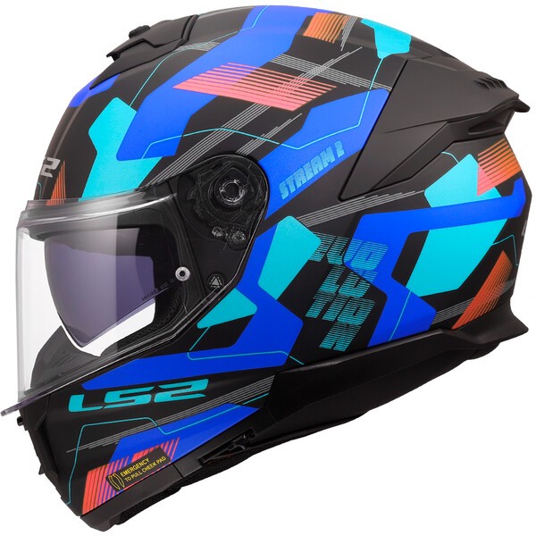 Casco Moto Integral LS2 FF808 Stream II Mika Negro Azul