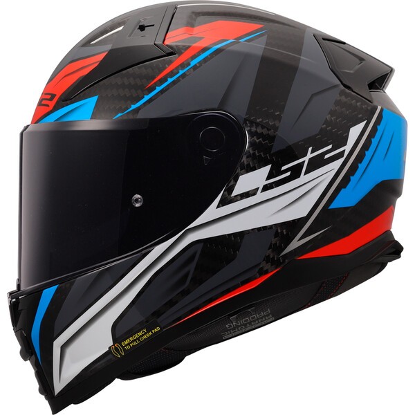 Casco Moto Integral LS2 FF811 Vector II C Savage Blanco Azul Rojo
