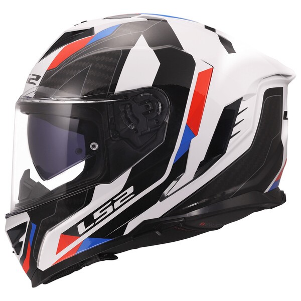 Casco Moto Integral LS2 FF818 Storm III Sporty Blanco Azul Rojo