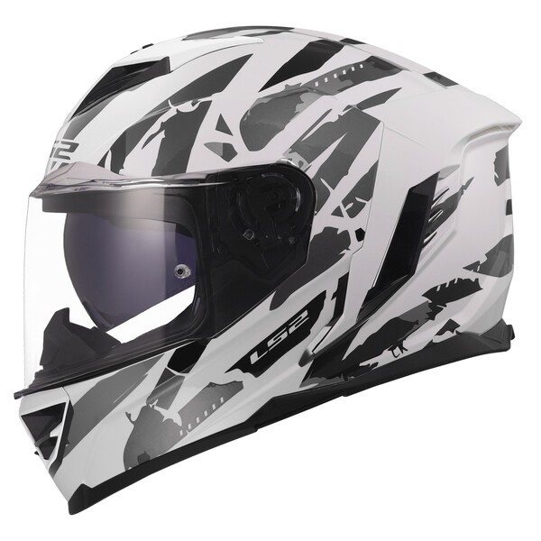Casco Moto Integral LS2 FF818 Storm III Kaos Blanco Gris