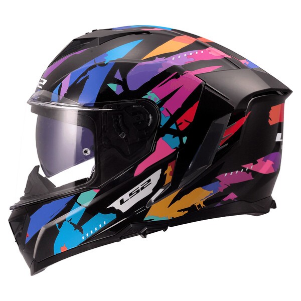 [1681807743XL] Casco Moto Integral LS2 FF818 Storm III Kaos Negro Morado Azul (3XL)