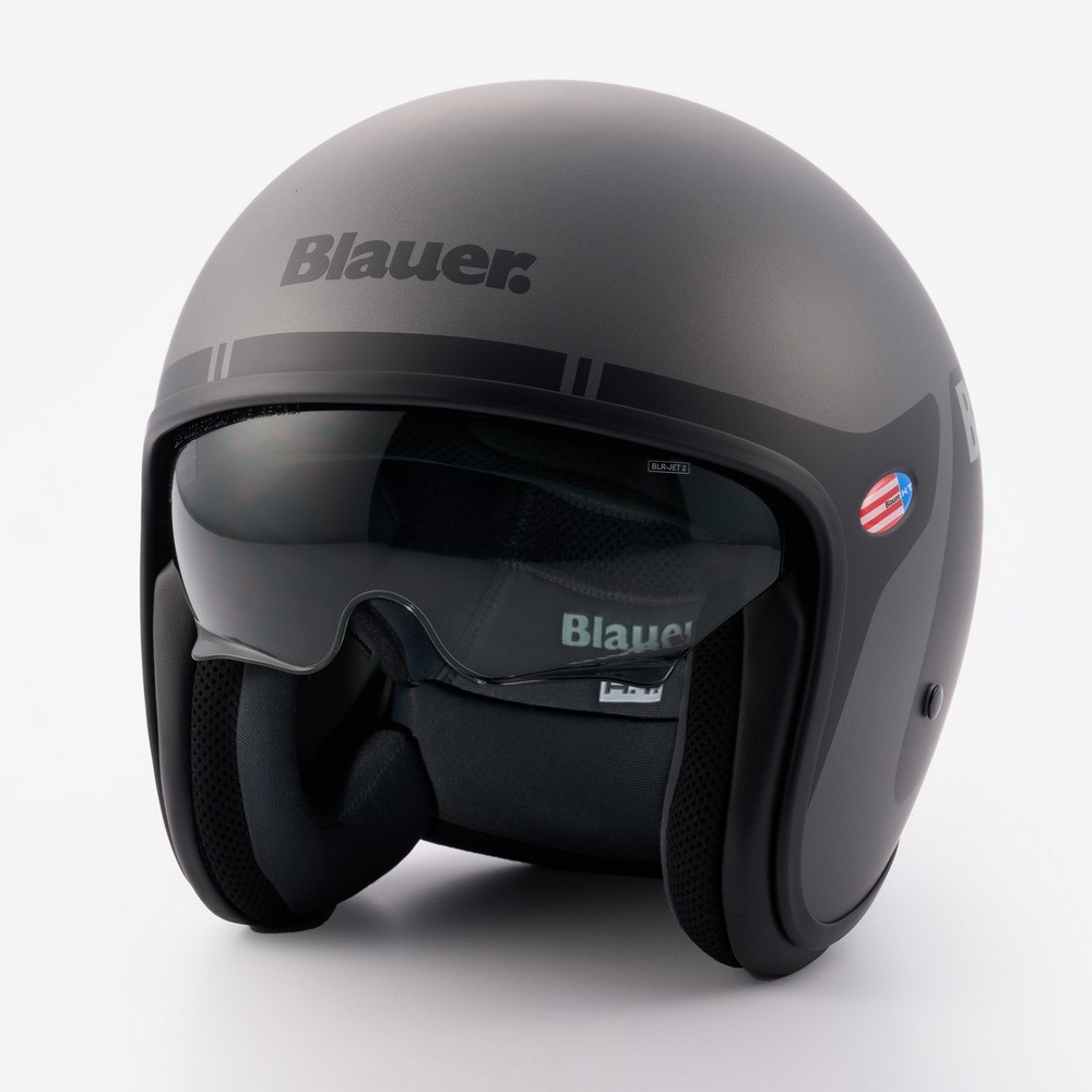 Casco Jet Blauer Pilot 06 Go Titanio