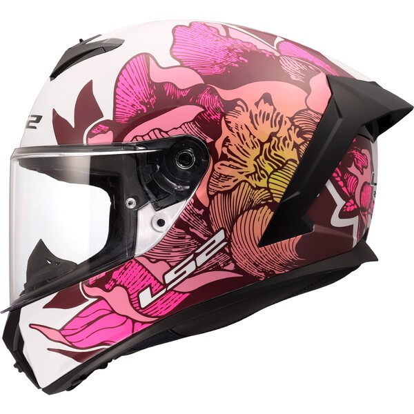 [1682004023XL] Casco Moto Integral LS2 FF820 Rapid III Poppies II Blanco Rosa (3XL)