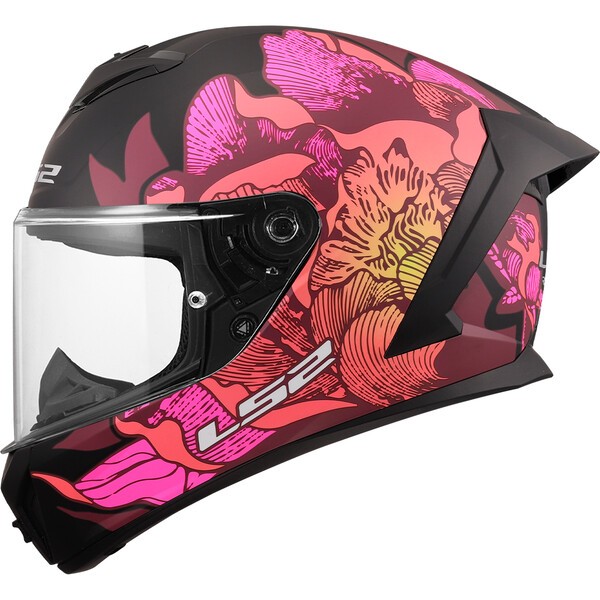 [1682004113XL] Casco Moto Integral LS2 FF820 Rapid III Poppies II Negro Rosa (3XL)